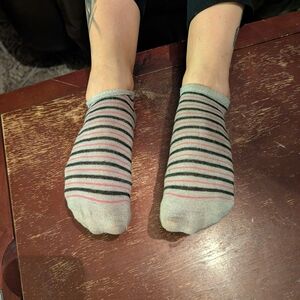 Striped Gray and Pink Men's Socks